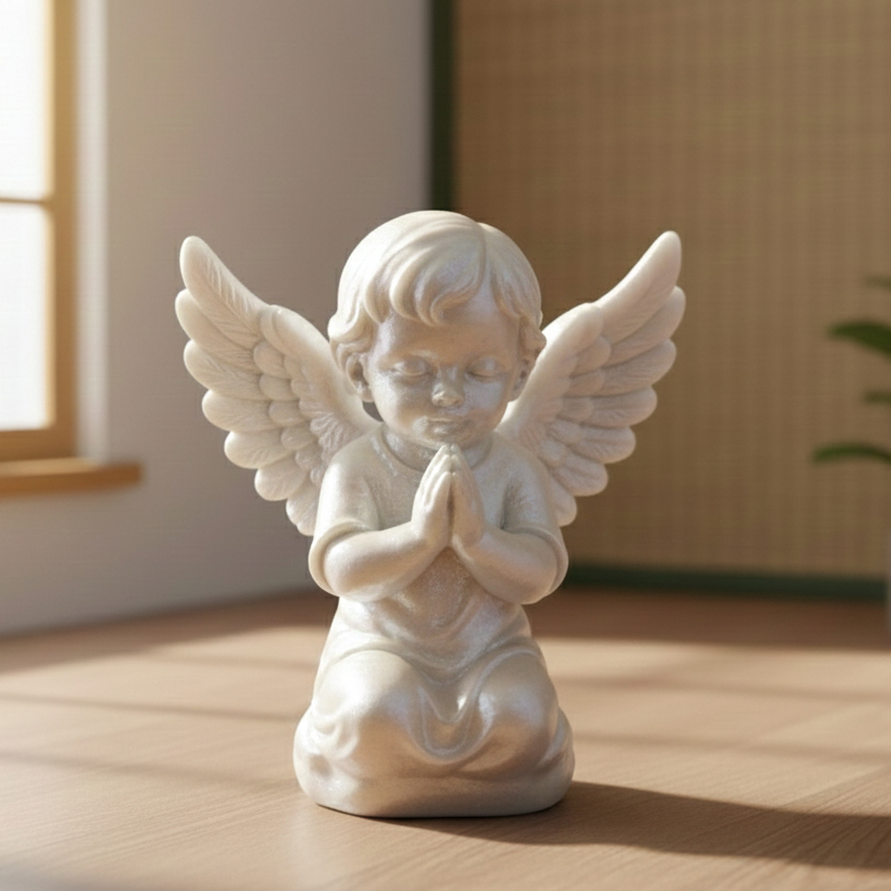 Estátua de Anjo Querubim Decorativo em PLA – Escultura Religiosa 3D para Oração, Presente Espiritual e Decoração Cristã em Oferta na Shopee
