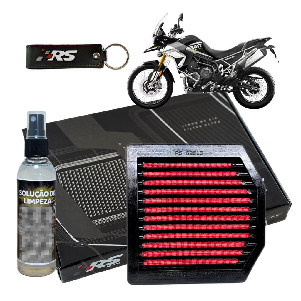 Filtro Ar Esportivo Inbox RS Ultra Triumph Tiger 900 GT Rally Pro Lavável Reutilizável 2020 à 2025