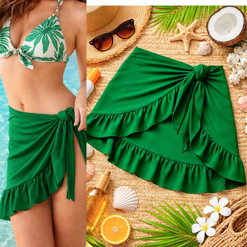 Saia Canga de Praia Moda Básica Pareô Estilosa Curta em Oferta na Shopee
