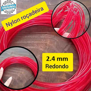 10 M Fio Nylon Linha P/ Aparador E Roçadeiras De Grama 2,4mm Vermelho Redondo Resistente em Oferta na Shopee