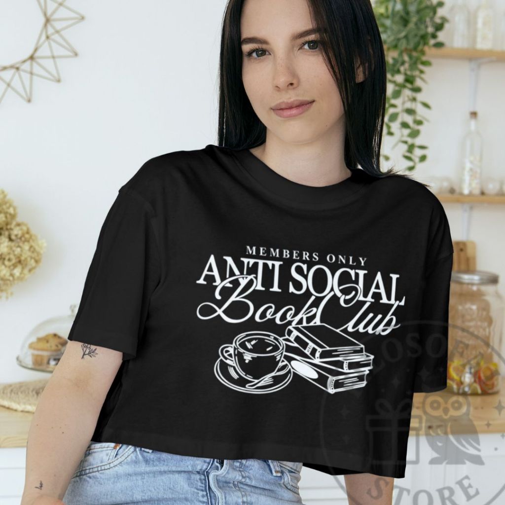 Cropped Anti Social Book Club - Blusinha 100% Algodão - Members Club