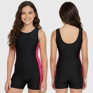 Maiô Macaquinho Infantil Juvenil Feminino Para Natação e Hidroginástica Moda Praia em Suplex do 4 ao 16 proteção UV50+ em Oferta na Shopee