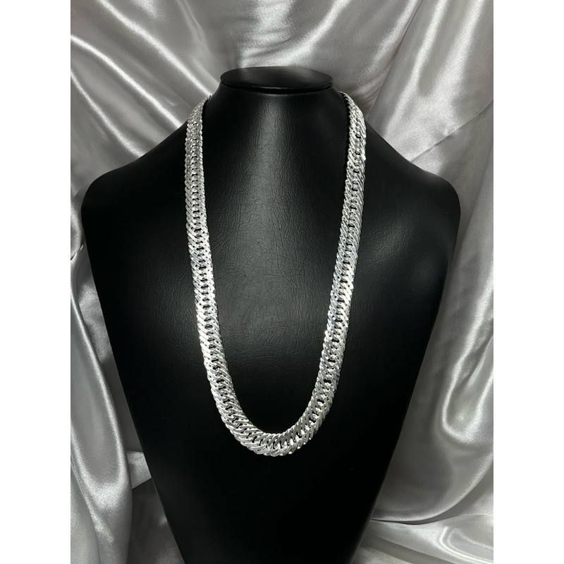 Corrente Elo Triplo  17mm 70cm Fecho Gaveta Trava Tripla Prata 925 Mista banhada cordão Colar qualidade top