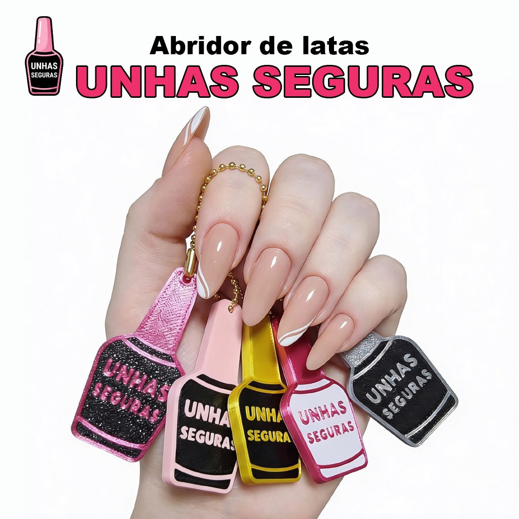 Chaveiro Abridor de Latas Unhas Seguras | Abre latas sem quebrar as unhas