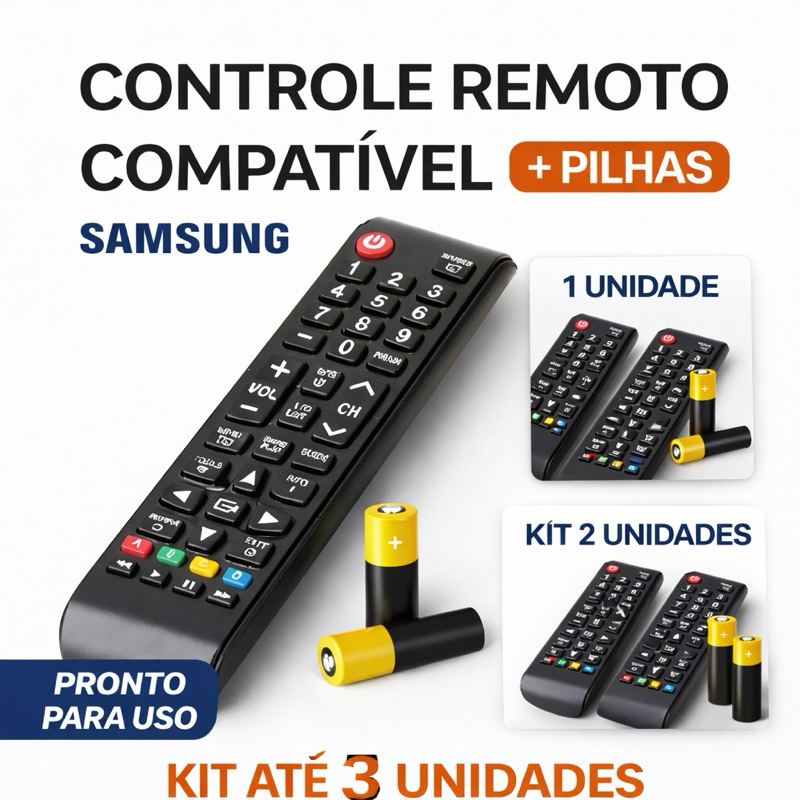 Controle Remoto Compatível Tv Samsung Smart LED Lcd Controle Remoto Universal Tv Samsung Pilha