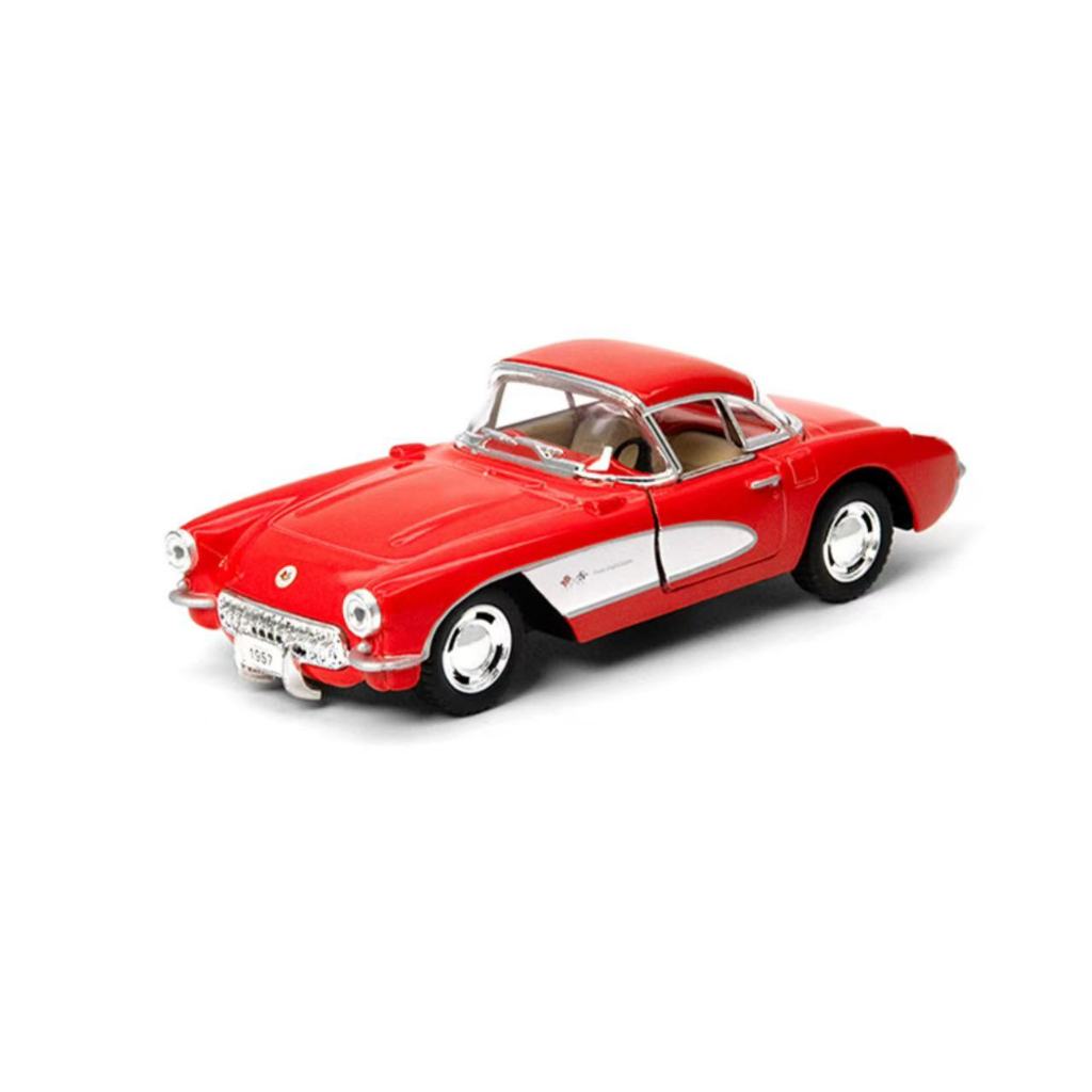 Miniatura 1957 Chevrolet Corvette De Metal Fricção Abre As Portas Miniatura Carro Antigo Metal Coleção