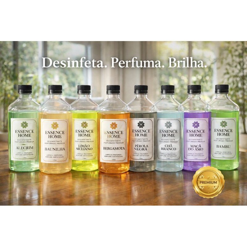 Desinfetante Premium Concentrado – 1 Litro - limpeza profunda, perfuma por horas! em Oferta na Shopee
