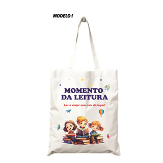 Sacola da leitura | Sacola viajante 30x40 em tecido oxford em Oferta na Shopee