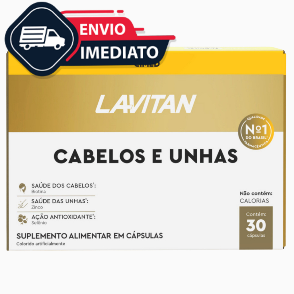 Vitamina Cabelo e Unha Lavitan Original | Com Biotina + Zinco 30 comprimidos