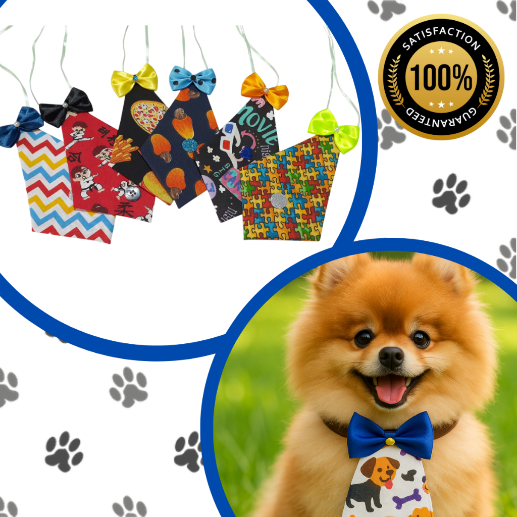 Kit Gravatas Pet P/C 20 Unidades PP, P, M e G, Cachorro, Banho e Tosa, Pet Shop