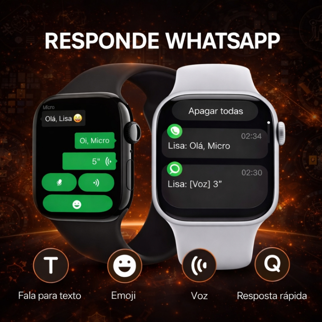 Smartwatch W11G 2GB | Série 11GPS Whatsapp A Prova Dágua