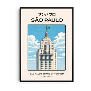 Quadro Cidades Famosas Retrô | Arte Urbana Vintage | Poster Premium A3/A4 Moldura Preta em Oferta na Shopee