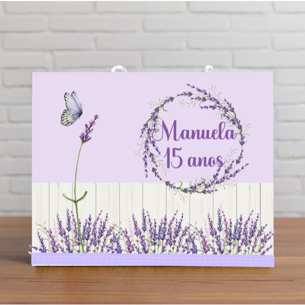 10 sacolinha Personalizada 15 anos lavanda - Pegue e Monte Lembrancinha 15 anos lilás