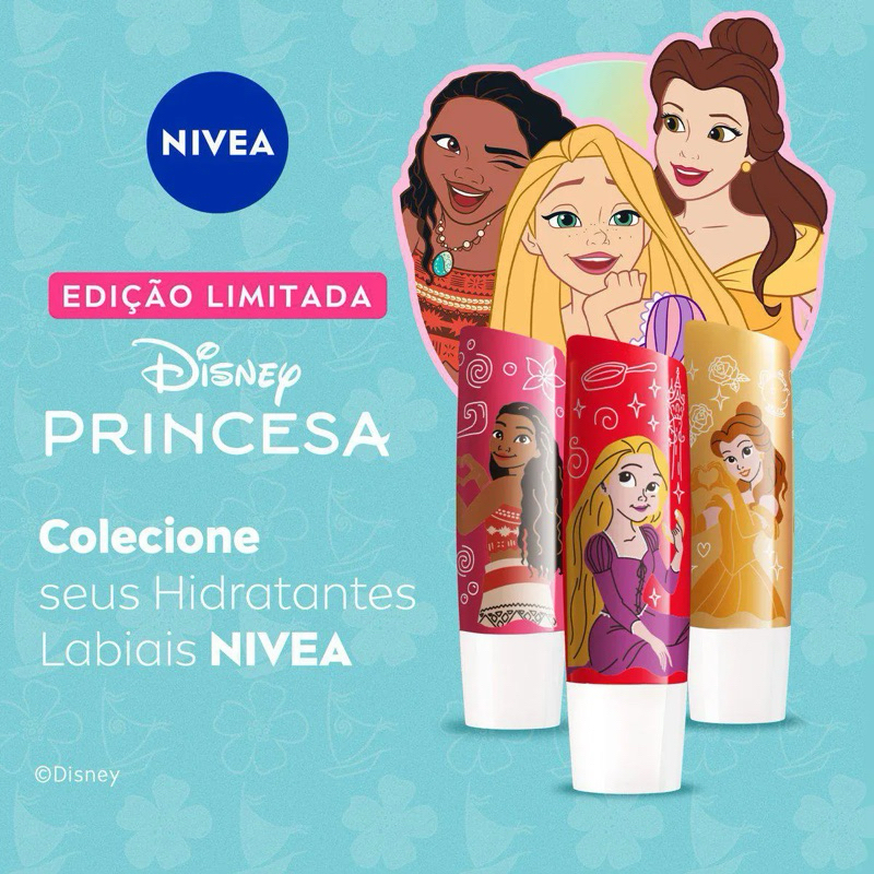 Hidratante Labial Nivea Shine Disney Princesas 4,8g | Balm Labial Edição Limitada Princesas da Disney