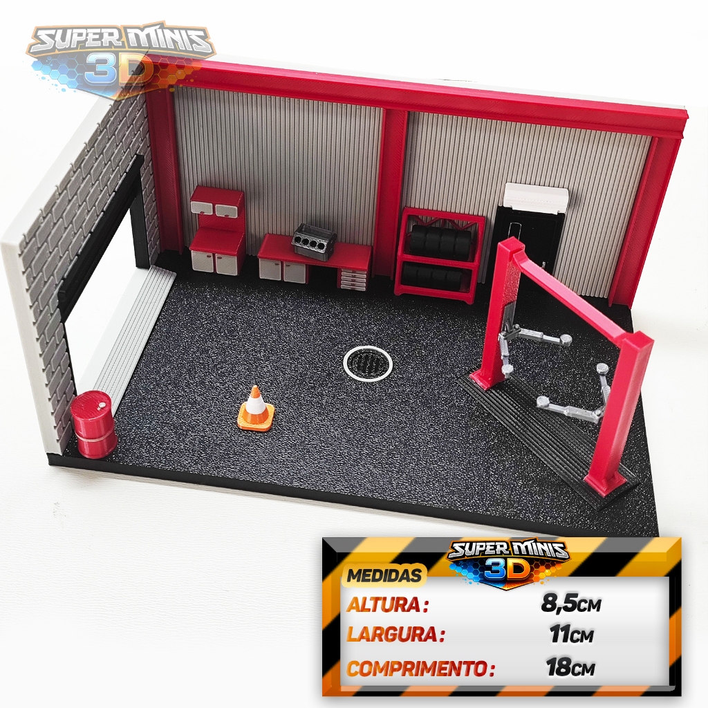 Diorama Mini Oficina para Hot Wheels Escala 1:64