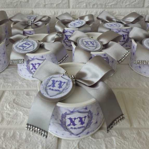 Tubolatas Personalizadas 6 x 7  Tema 15 Anos Prata | Lembrancinhas Caixinhas Personalizadas | Aniversário | Batizado