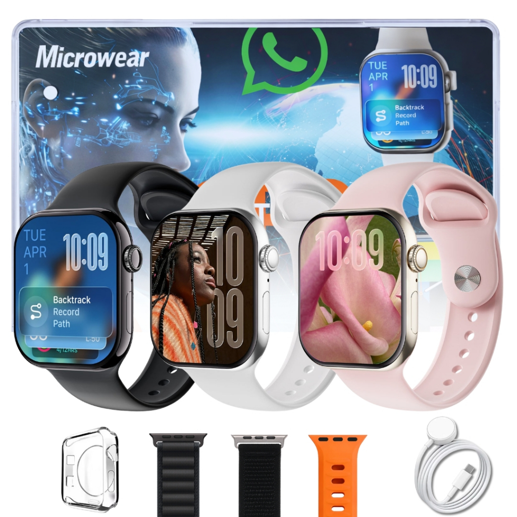 Smartwatch Microwear W11G Série 11 GPS 2GB Tela AMOLED 2.08" IA Integrada À Prova D'água Original