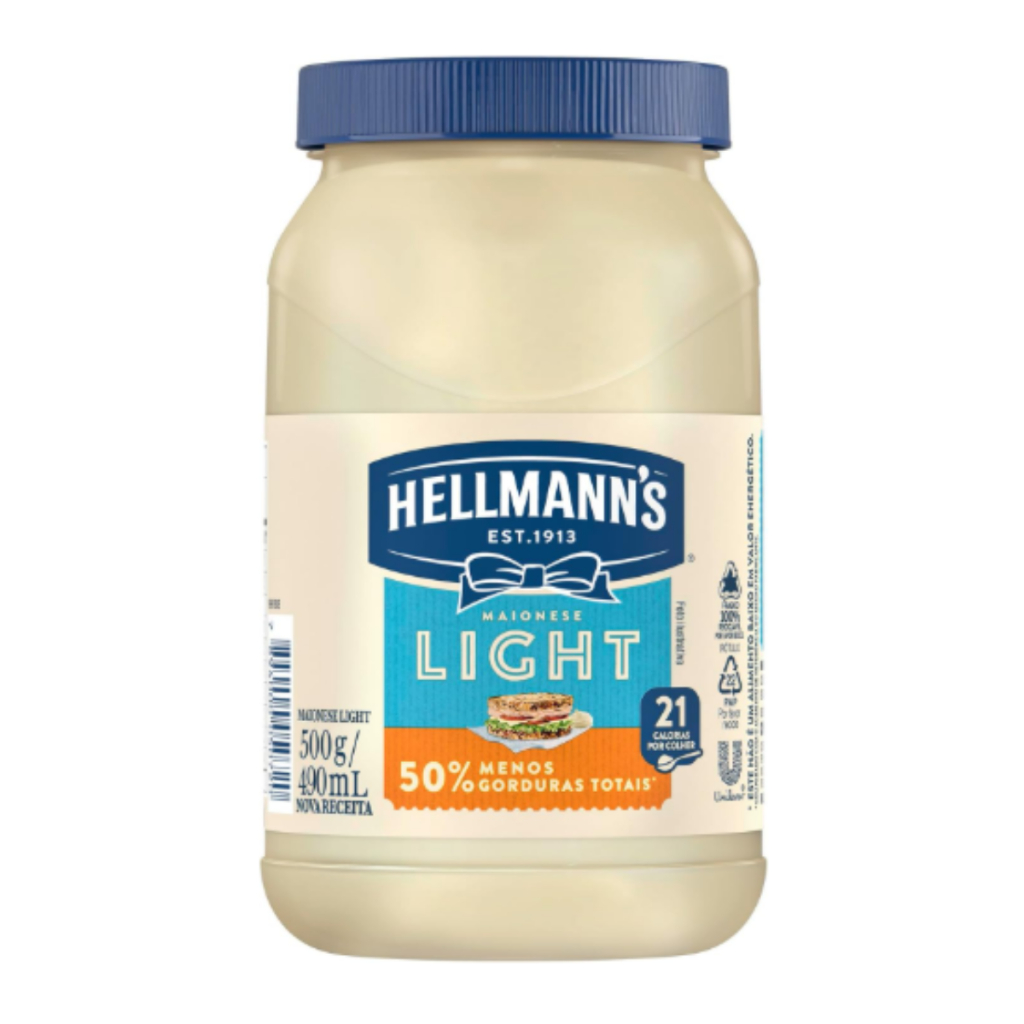 Maionese Hellmanns Light 500g Sem Gluten Molho Tempero