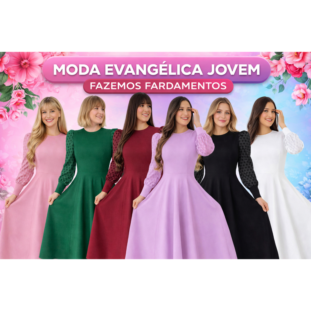 Vestido Social Evangélicos Plus Size Godê Tule Bolinhas