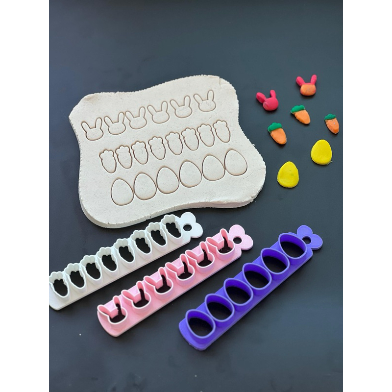 Kit 3 Cortador Régua Miniatura Pascoa para Confeitaria Bolo Pasta Americana e Artesanato Massa Biscuit