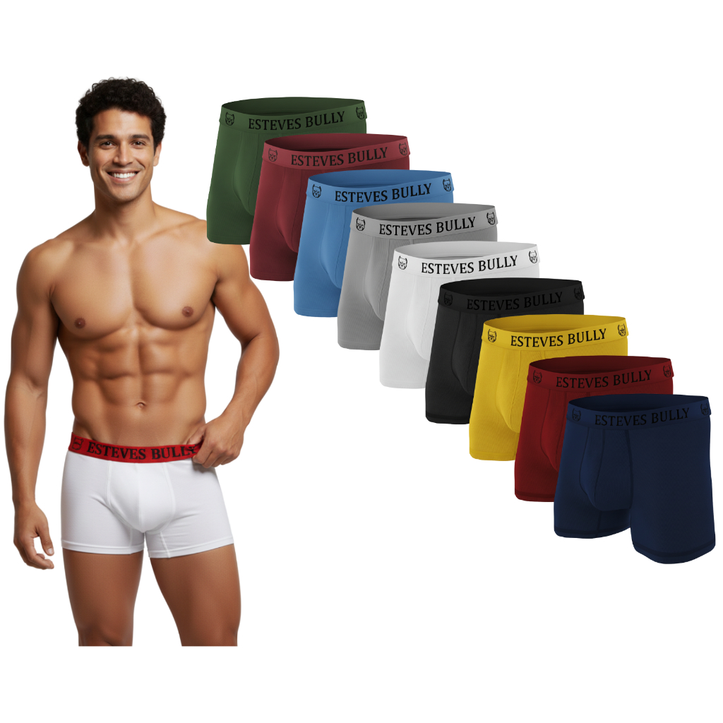 Kit com 10 Cuecas Boxers Masculino Adulto Cueca Box Premium Com Forro 100% Algodão