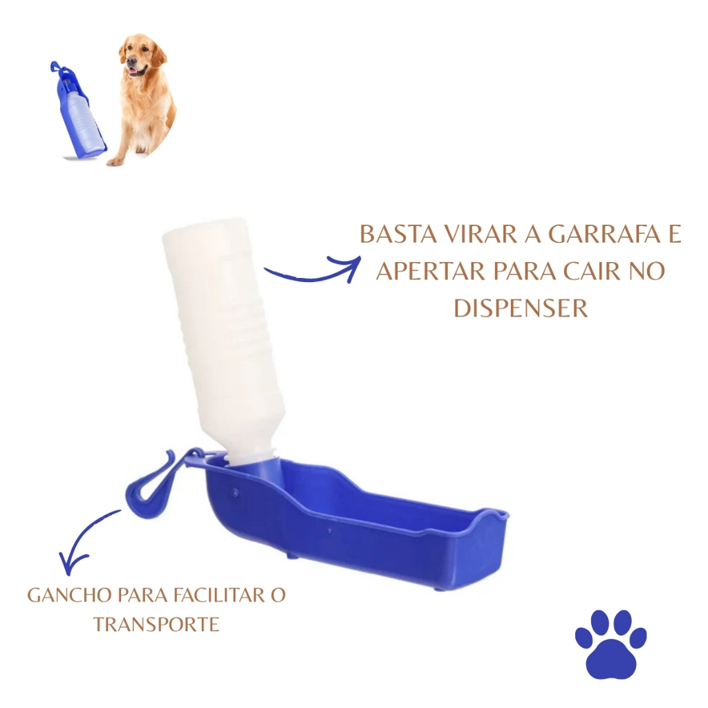 Garrafa de Água Pet Bebedouro Dispenser Garrafa de Água para Cachorro Gato 450ml