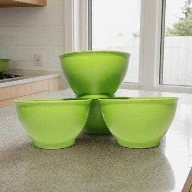 Tigela Cumbuca Bowl Verde 750ml; Kit 2,4,8,16 ou 24(Plástico). Sopa/Caldo/Petisqueira/Sobremesa.