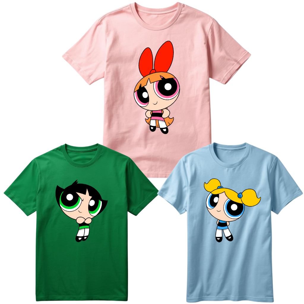 Camiseta Camisa Blusa Meninas Super Poderosas Florzinha Lindinha Docinho Estampada Infantil Algodão
