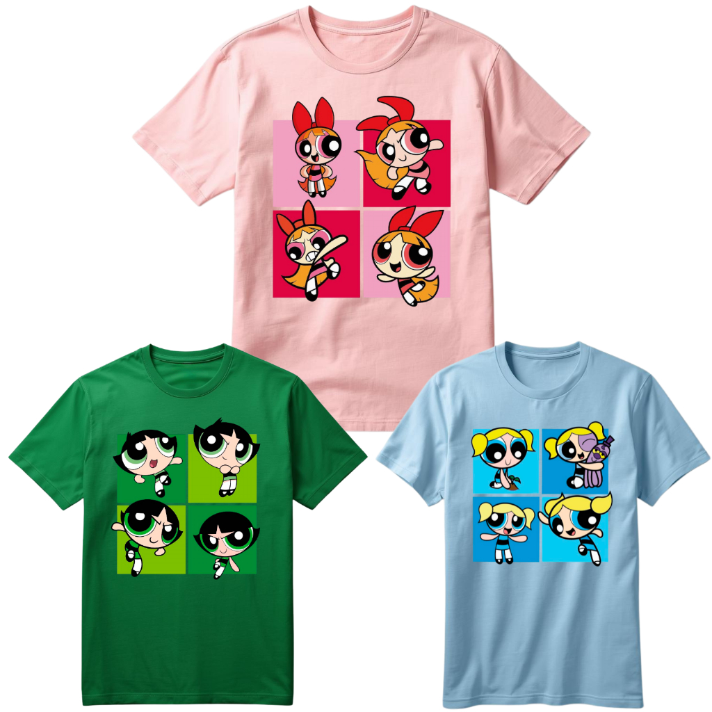 Camiseta Camisa Blusa Meninas Super Poderosas Florzinha Lindinha Docinho Estampada Infantil Algodão