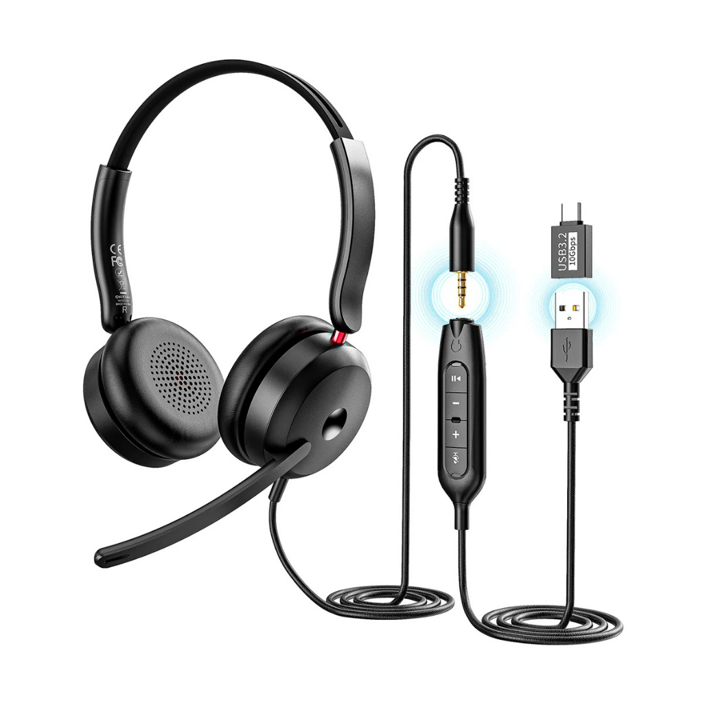Headset Game Profissional Onikuma X81 P2 P3 USB Type-C Tipo H390 C3220 Preto