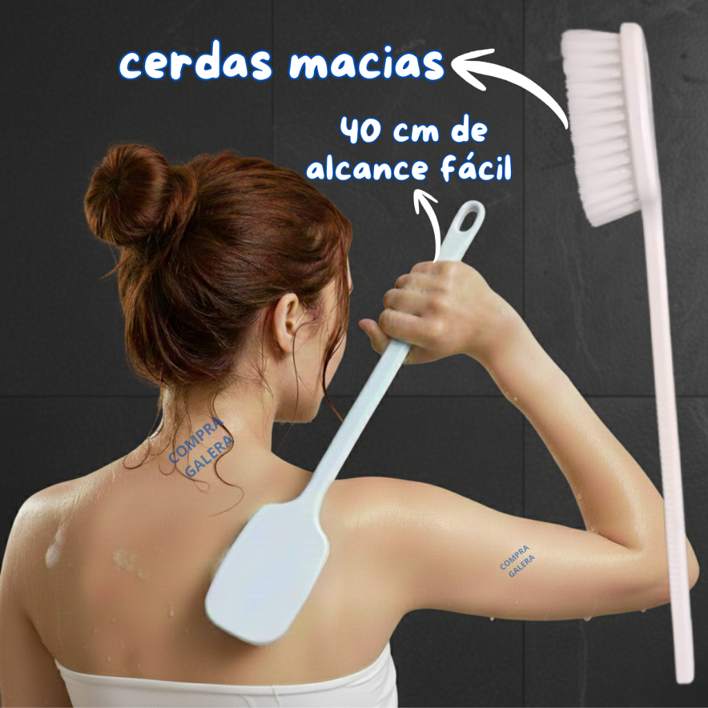 Escova de Banho para Costas com Cabo Longo – Cerdas Macias para Esfregar em Oferta na Shopee