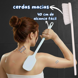 Escova de Banho para Costas com Cabo Longo – Cerdas Macias para Esfregar em Oferta na Shopee