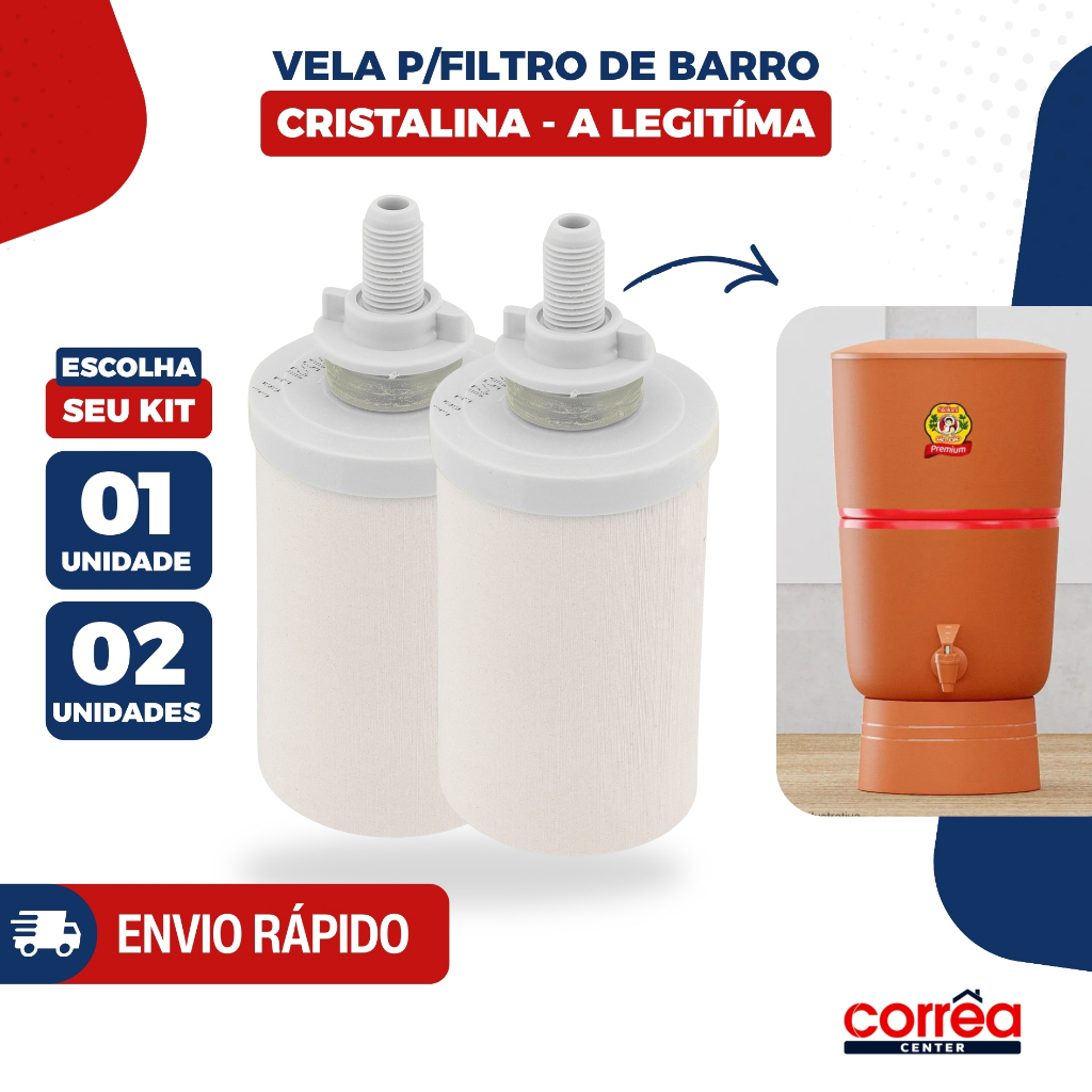 Vela para Filtro de Barro A Legítima – Refil Cerâmico Universal – Alta Filtração – 1 ou 2 Unidades em Oferta na Shopee