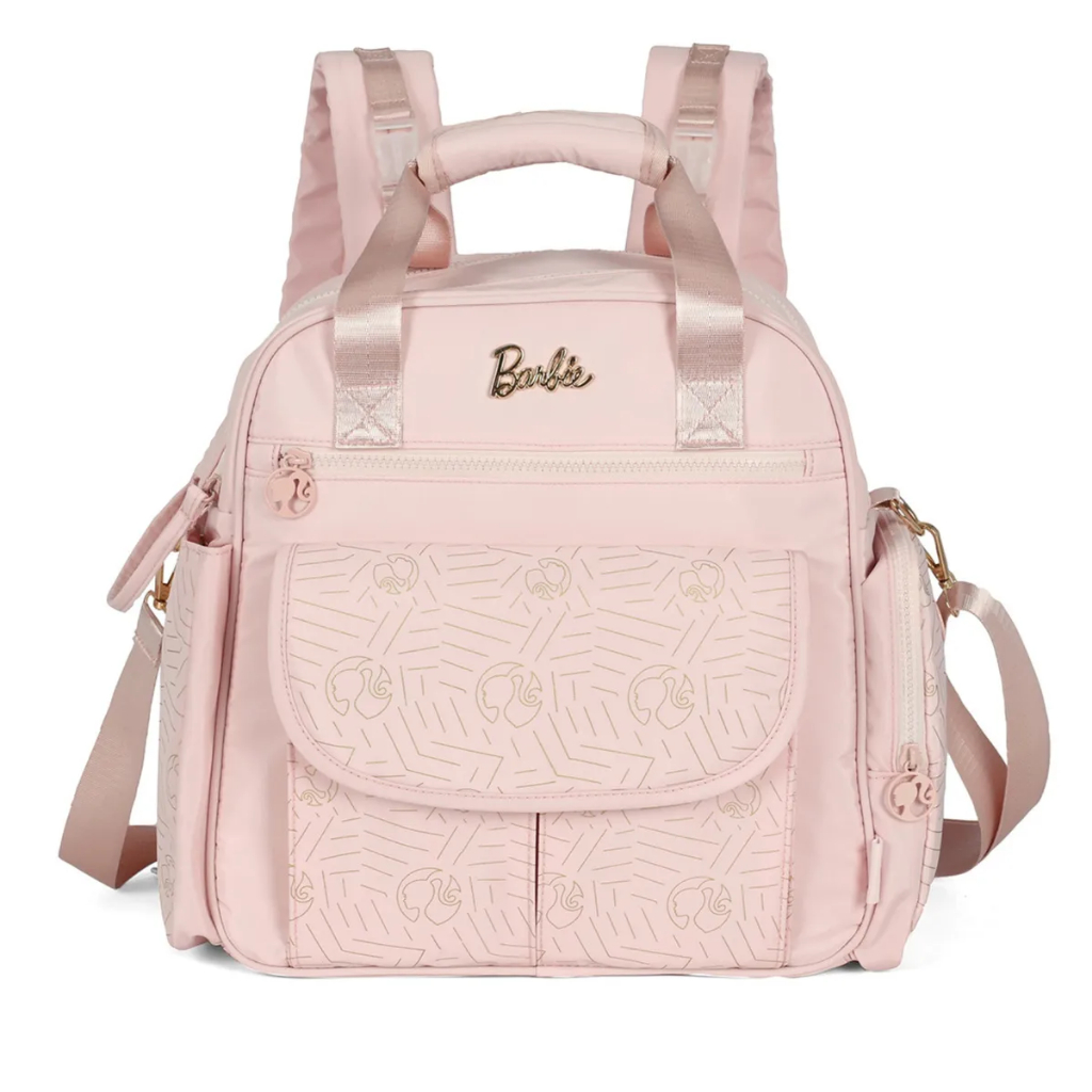 Bolsa Mochila Maternidade Bebê Meninas Barbie Com Trocador Rosa BS67384BB0300UN