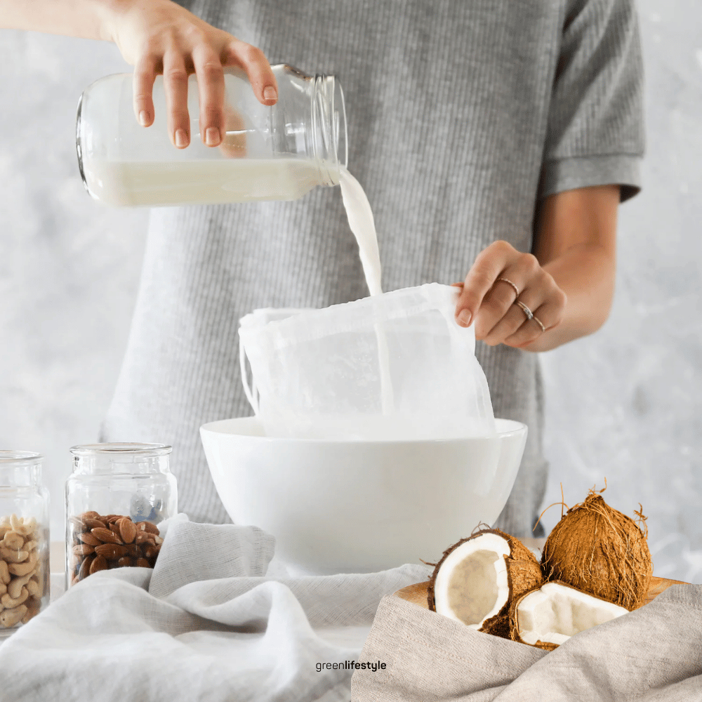 Kit 2 Sacos Coador de Voil  para Leite Vegetal, Kefir e Queijos | Multiuso Reutilizável | Malha Ultrafina