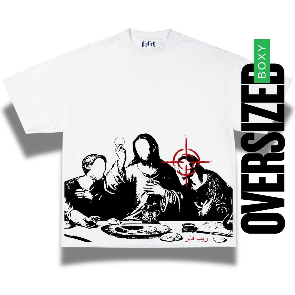 Ripfire Camiseta Oversized Boxy Streetwear Masculina Santa Ceia Aim Tamanhos Grandes em Oferta na Shopee
