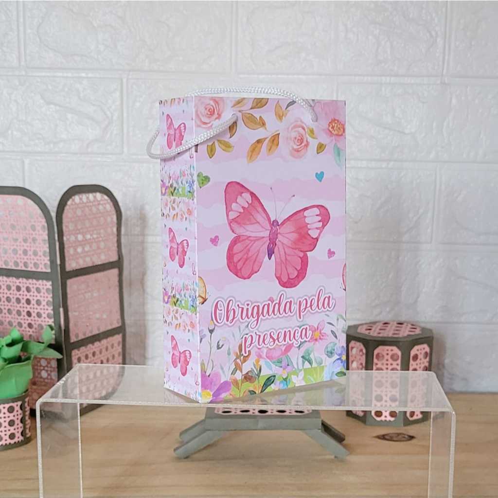 ENVIO RÁPIDO Sacolinha personalizada Jardim das Borboletas PEGUE E MONTE Lembrancinhas Mimos Festa Infantil