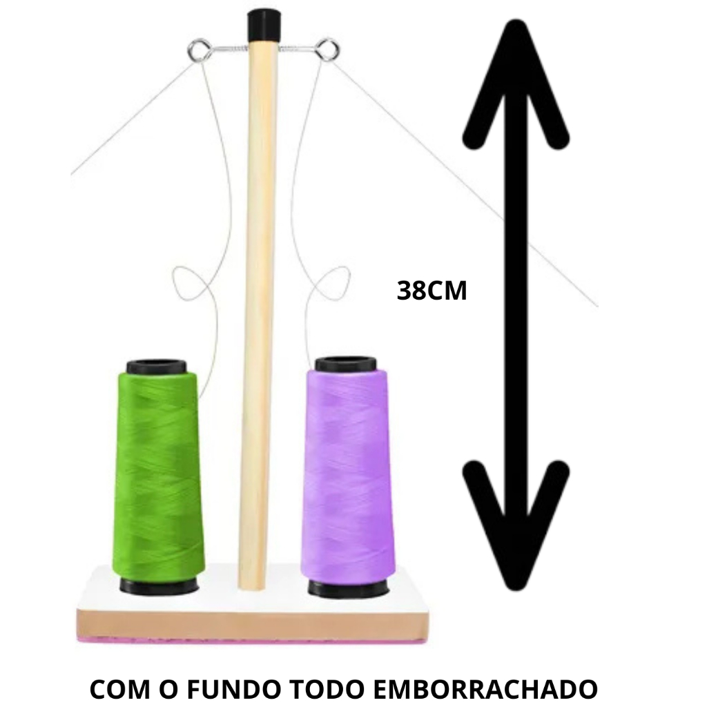 Porta Fio Carretel Linha Doméstico Para 2 Cone Mdf Madeira em Oferta na Shopee