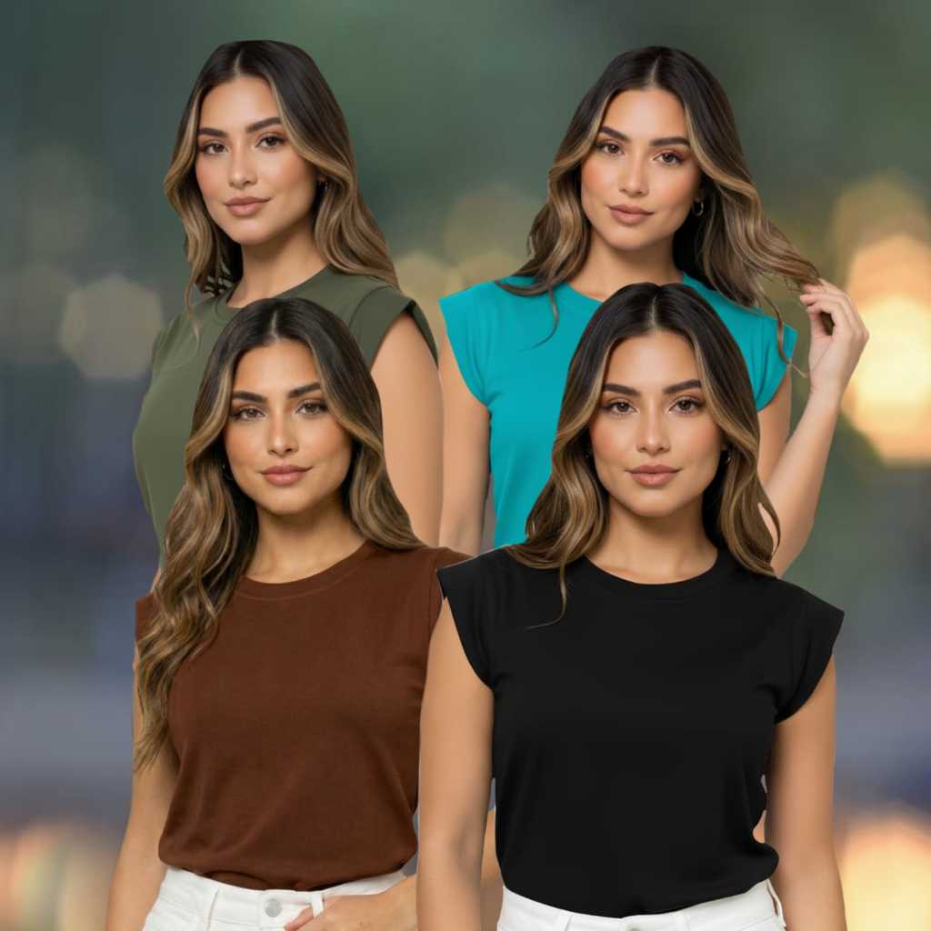 Kit 2 Blusas t-shirt Muscle Tee Baby Look Viscolycra Otima Qualidade Malha Confortavel