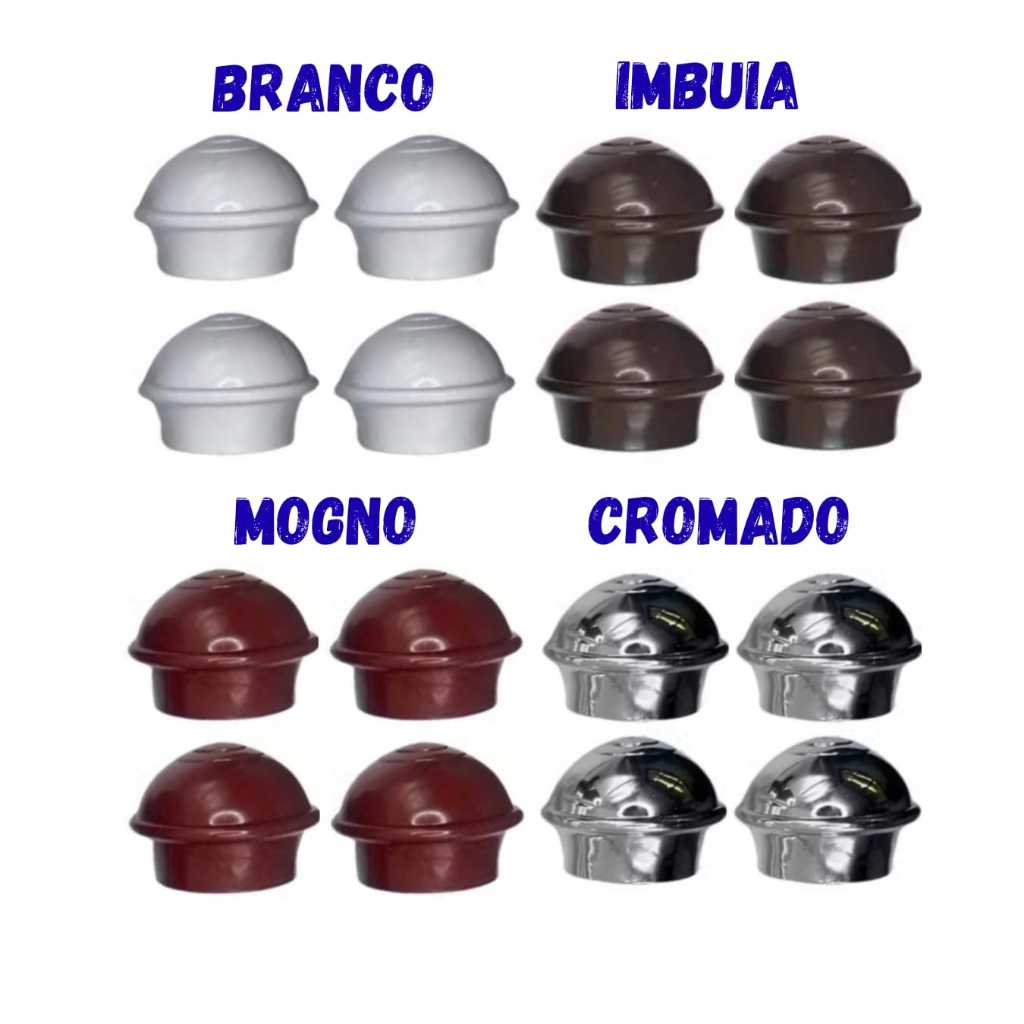 Kit 2 pares de PONTEIRAS simples para varão de cortina 19mm (fino)
