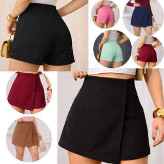 Short Saia Feminina Alfaiataria Premium – Tendência 2026, com Zíper Lateral Invisível e Duas Pinças Traseiras em Oferta na Shopee