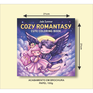 Livro de Colorir COZY ROMANTASY com 43 Páginas de 21x21cm 150g em Oferta na Shopee