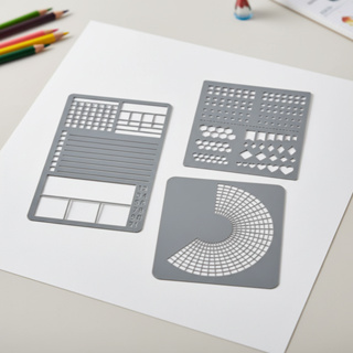 Kit 3 Régua Stencil Controle Hábitos Planner Agenda Lista A5 em Oferta na Shopee