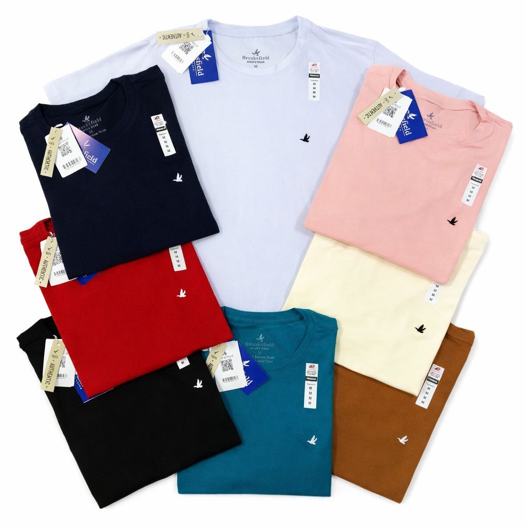 Camiseta Brooksfield Masculina Algodão Peruano 40.1 Premium Básica em Oferta na Shopee