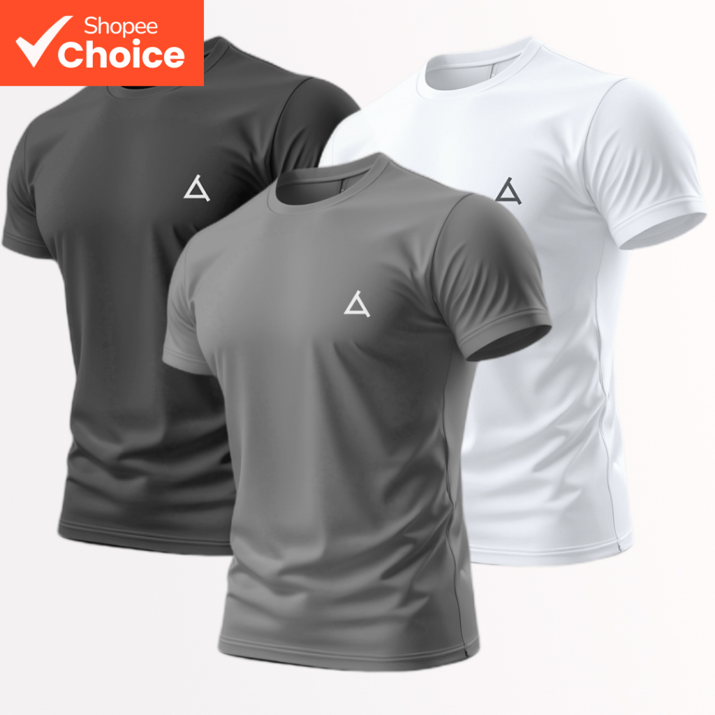 Kit 3 Camisetas Térmica Dry Fit Proteção UV 50% Masculina Manga Curta Para Academia Treino e Corrida em Oferta na Shopee