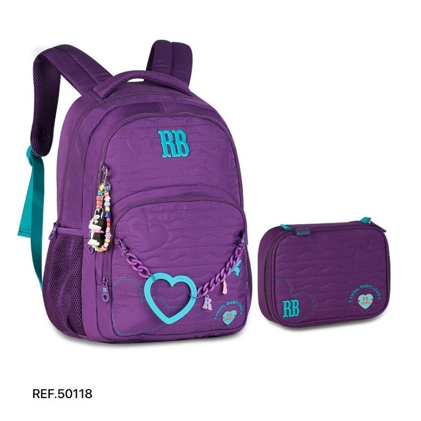 KIT ESCOLAR RB ORIGINAL 50118 REBECCA BONBON MOCHILA ESTOJO DIA A DIA ESCOLA
