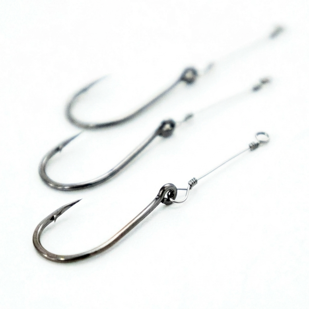 Anzol Chinu Pesca Pacu Piapara Tilápia Encastoado no fio duro aço inox 50pcs