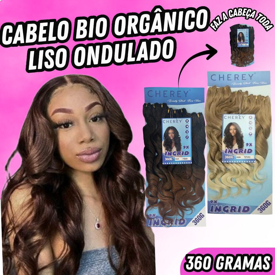Cabelo Liso Ondulado Bio Orgânico  na Tela para Mega Hair Entrelace em Oferta na Shopee