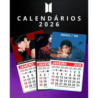 MINI CALENDÁRIO BTS 2026 FANMADE COM IMÃ em Oferta na Shopee