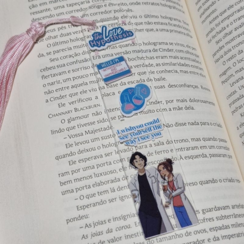 Marcador de páginas acrilico delicado resistente literário